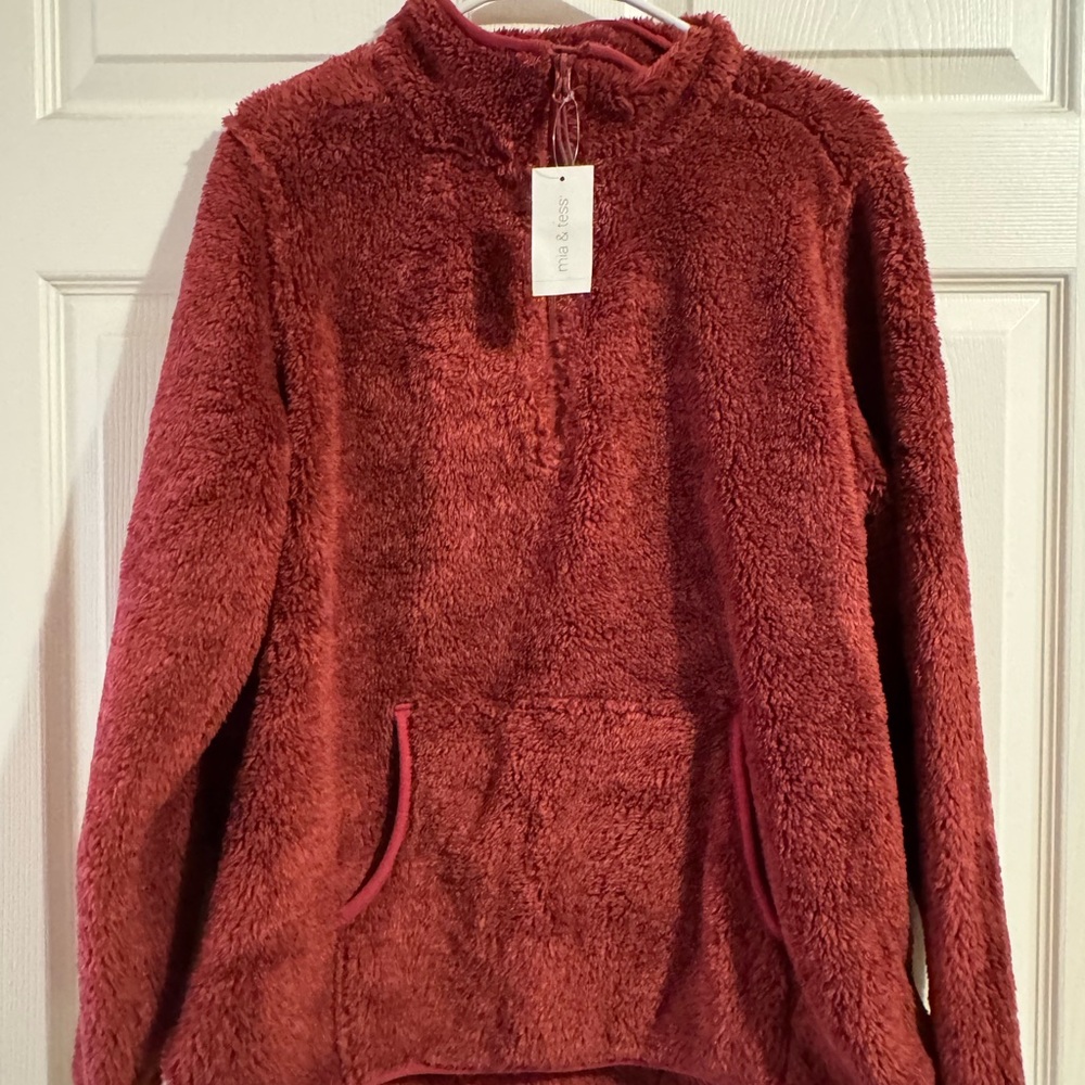 Madewell Red Teddy Jacket Cozy Sherpa Style